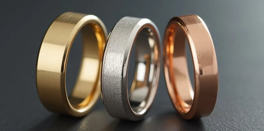 three color plain rings, gold color, silver color, rose gold color