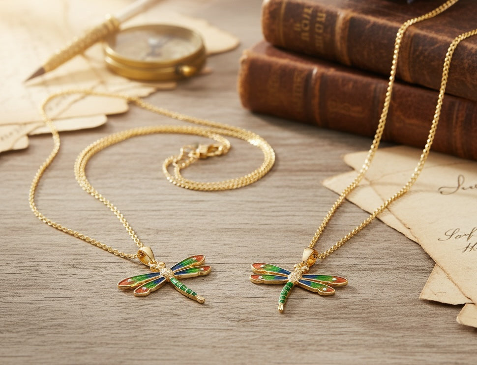 Enchanted Dragonfly Elegance Pendant - Silver