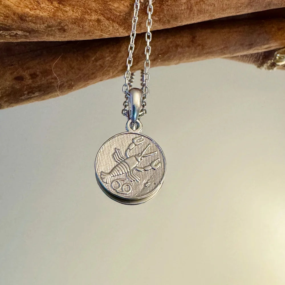 Silver lobster pendant necklace for women, perfect for casual or bohemian styles, featuring an intricate design and unique charm.