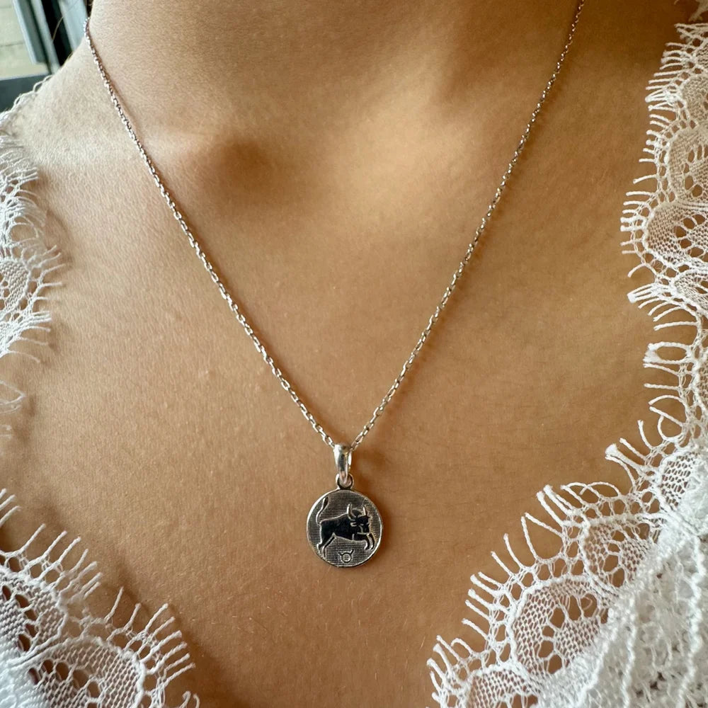 Stylish silver pendant necklace with unique bull design, perfect for women and ideal for casual or bohemian outfits.