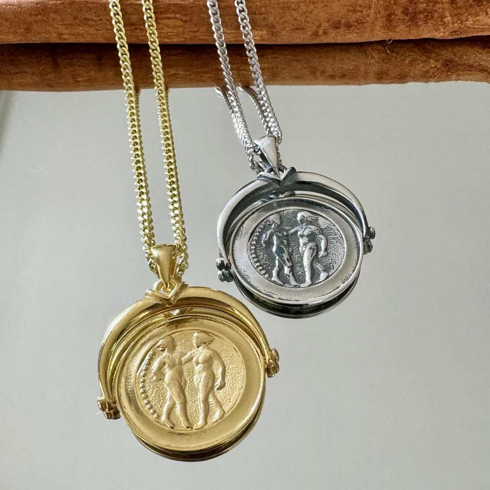 Gold and silver vintage lockets with unique engravings, perfect unisex gifts for special occasions.