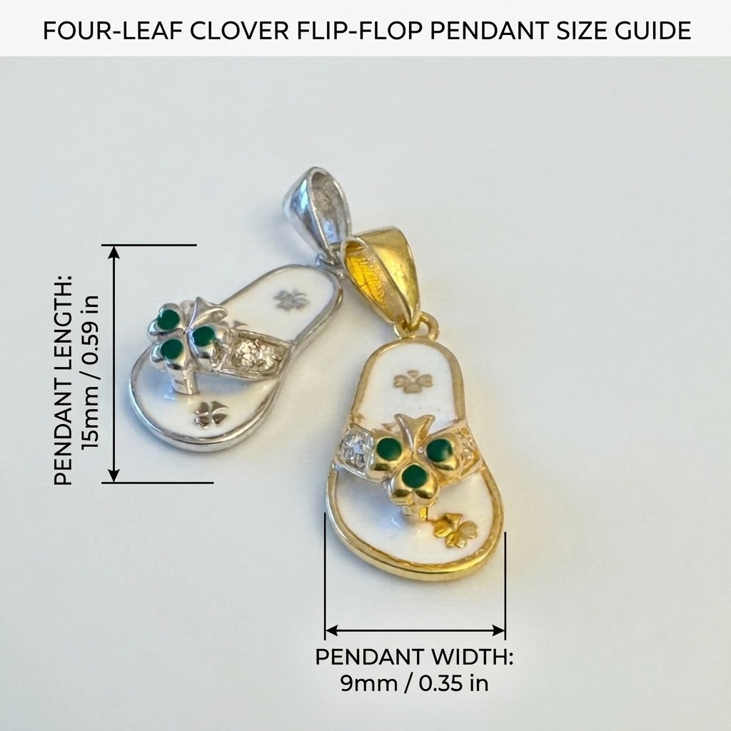 Elegance in Every Step: Gemstone Flip-Flop Charm - Silver