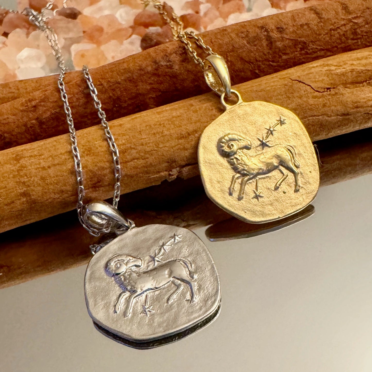 Stylish zodiac pendant necklaces in silver and gold, perfect for women who love minimalist astrology jewelry.