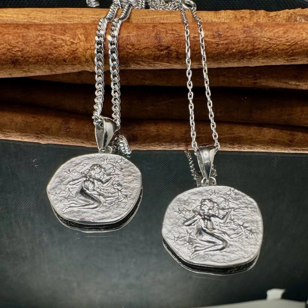 Sterling silver mermaid pendant necklace, perfect for women seeking a unique, bohemian style accessory.