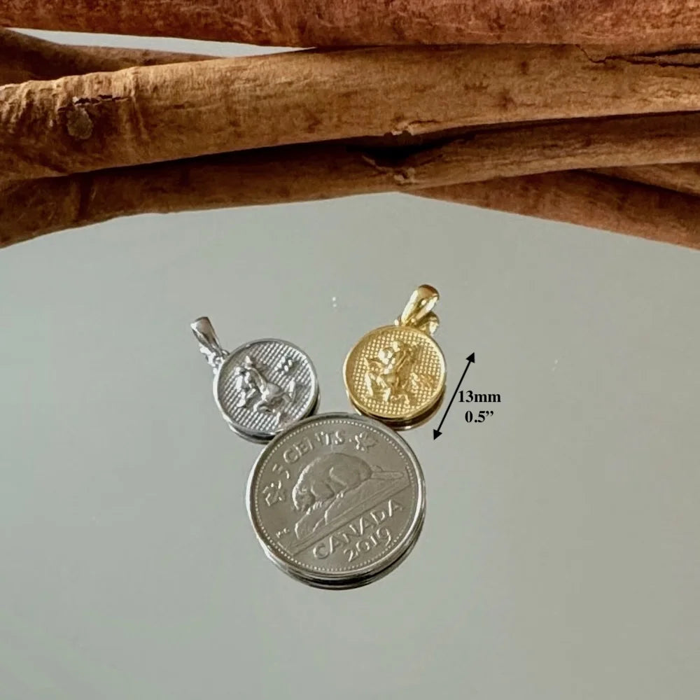 Gold and silver coin pendants, minimalist design, perfect for women and men on casual outings or special occasions.