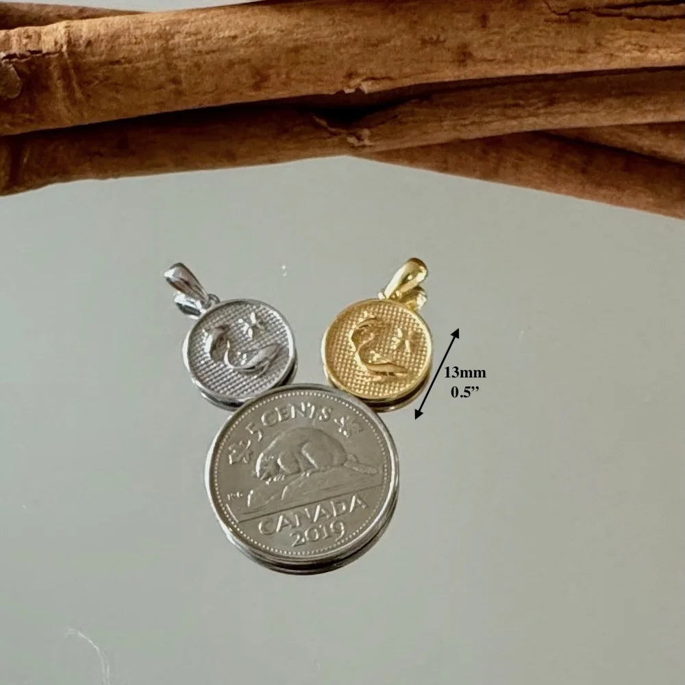 Gold and silver zodiac coin pendants for women, perfect for bohemian or classic jewelry styles.