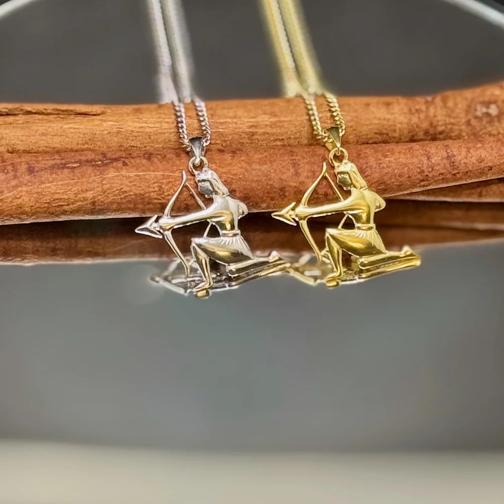 Silver and gold archer pendant necklaces, perfect for women seeking a vintage, bohemian flair in their jewelry collection.