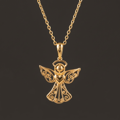 Filigree Angel Pendant - Silver