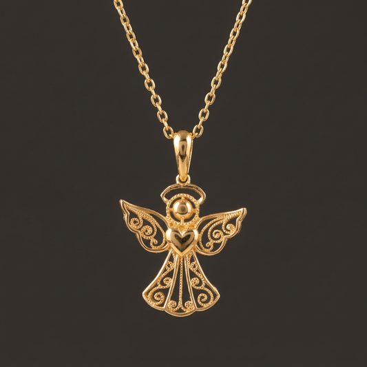 Filigree Angel Pendant - Silver