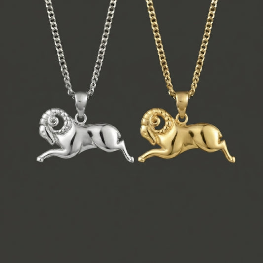 Zodiac Silhouette Aries Necklace - Silver Zodiac Pendant