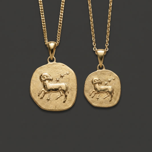 Stellar Signs Aries Necklace - Solid Gold Zodiac Pendant