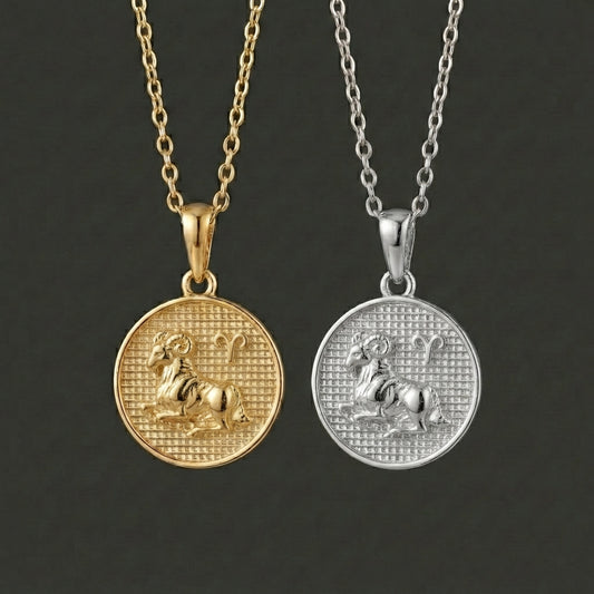 Zodiac Cosmos Aries Necklace - Silver Zodiac Pendant