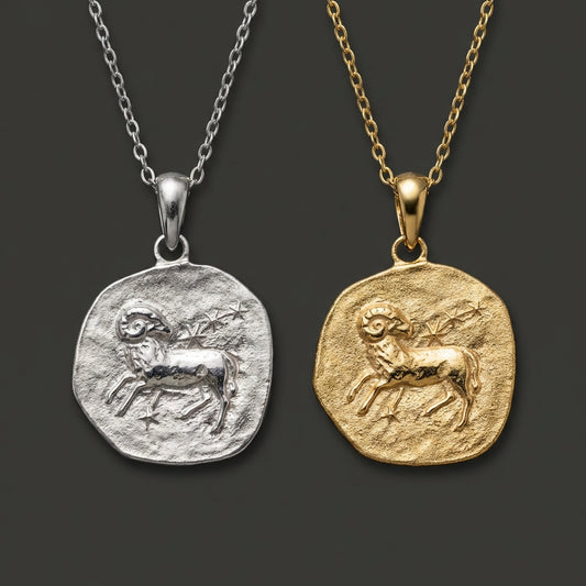 Stellar Signs Aries Necklace - Silver Zodiac Pendant