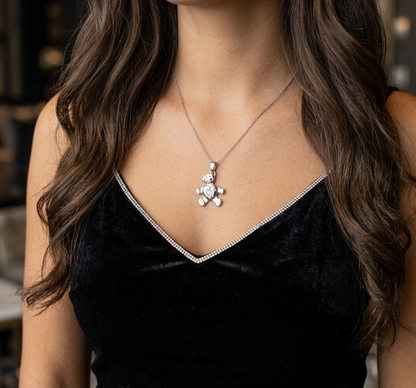Teddy Bear Necklace - Solid Gold