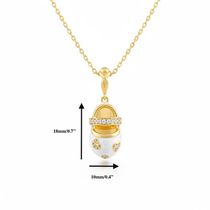 Chic Charm: Golden Glimmer Baby Shoe Pendant - Silver