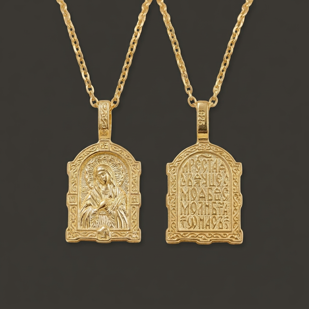 Virgin Mary Necklace - Solid Gold