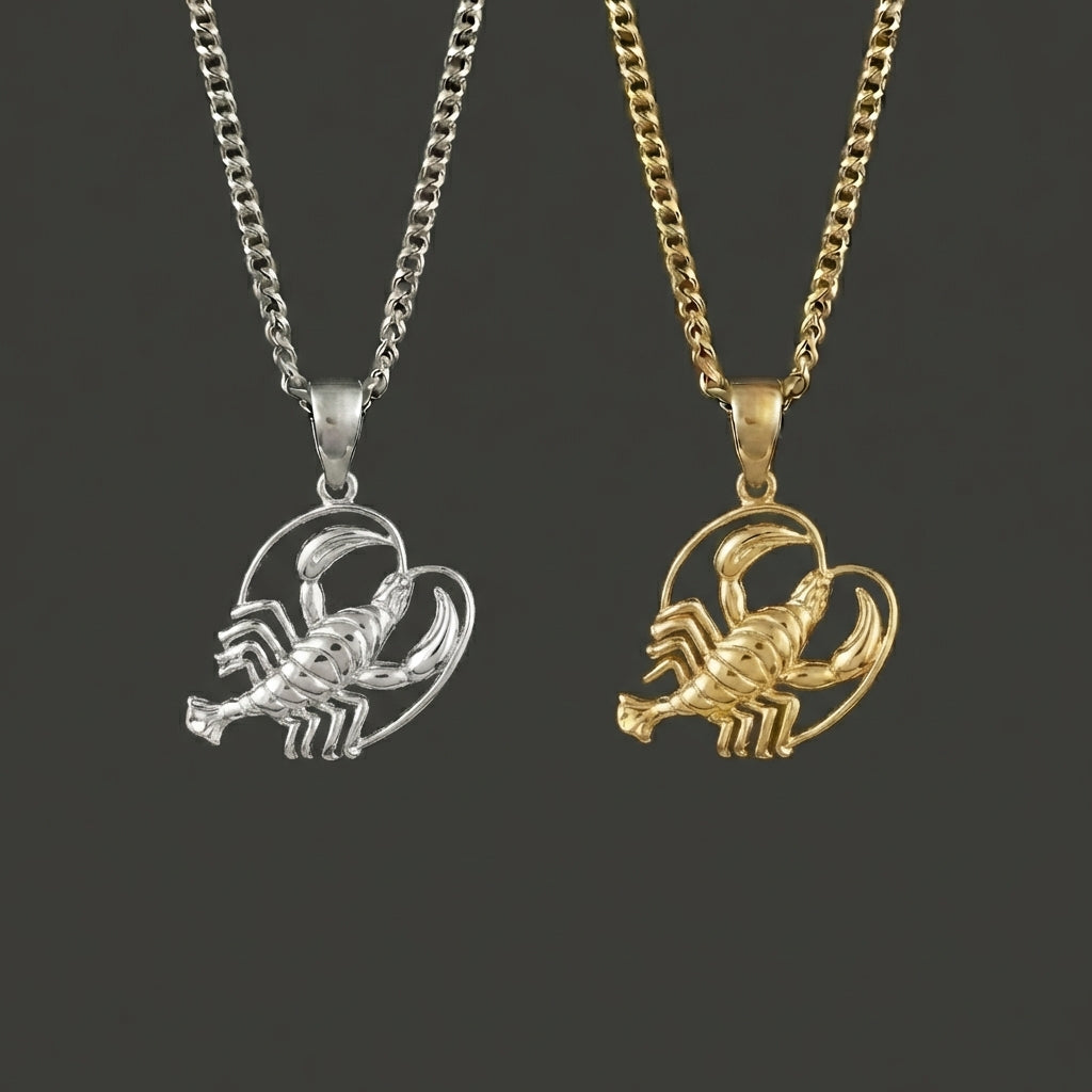 Zodiac Silhouette Cancer Necklace - Silver Zodiac Pendant