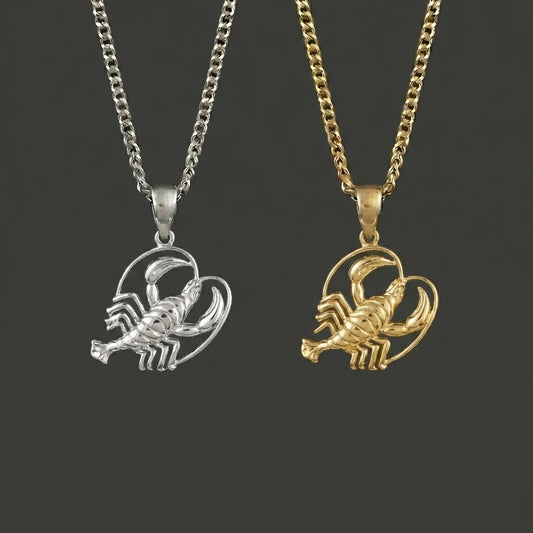 Zodiac Silhouette Cancer Necklace - Silver Zodiac Pendant