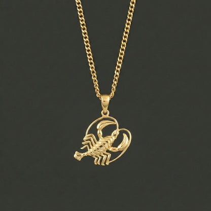 Zodiac Silhouette Cancer Necklace - Solid Gold Zodiac Pendant