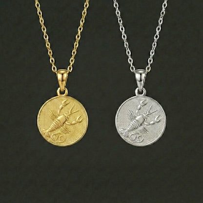 Ancient Zodiac Cancer Necklace - Silver Zodiac Charm