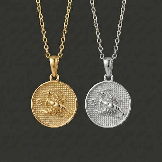 Zodiac Cosmos Cancer Necklace - Silver Zodiac Pendant