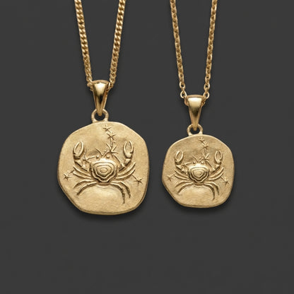 Stellar Signs Cancer Necklace - Solid Gold Zodiac Pendant