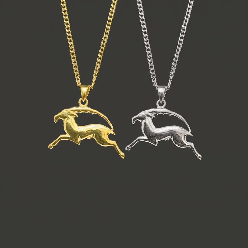 Zodiac Silhouette Capricorn Necklace - Silver Zodiac Pendant