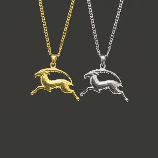 Zodiac Silhouette Capricorn Necklace - Silver Zodiac Pendant