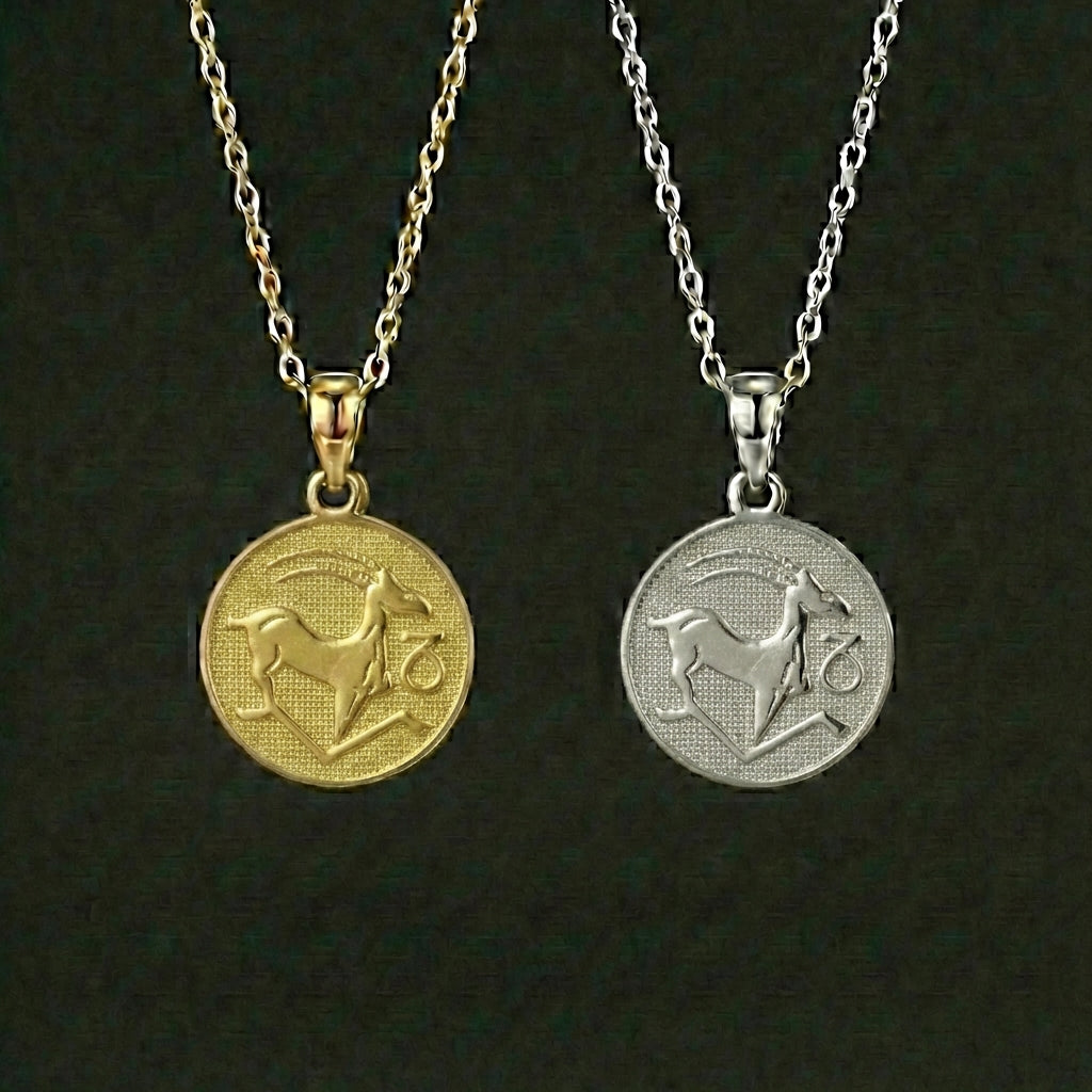Ancient Zodiac Capricorn Necklace - Silver Zodiac Charm