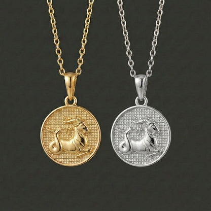 Zodiac Cosmos Capricorn Necklace - Silver Zodiac Pendant