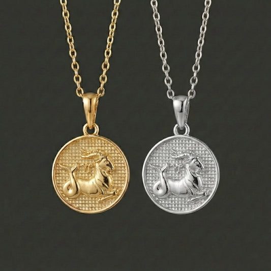 Zodiac Cosmos Capricorn Necklace - Silver Zodiac Pendant