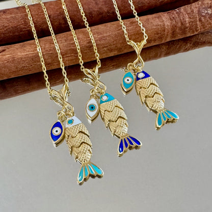Nazar Evil Eye Necklace- Large - Gold-Plated or Silver