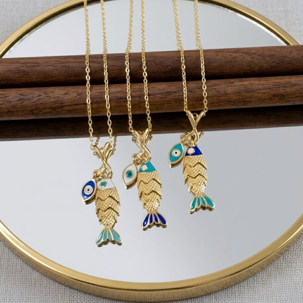 Nazar Evil Eye Necklace- Large - Gold-Plated or Silver