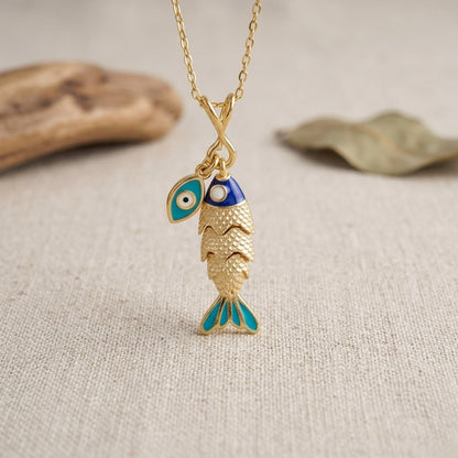 Nazar Evil Eye Necklace- Large - Gold-Plated or Silver