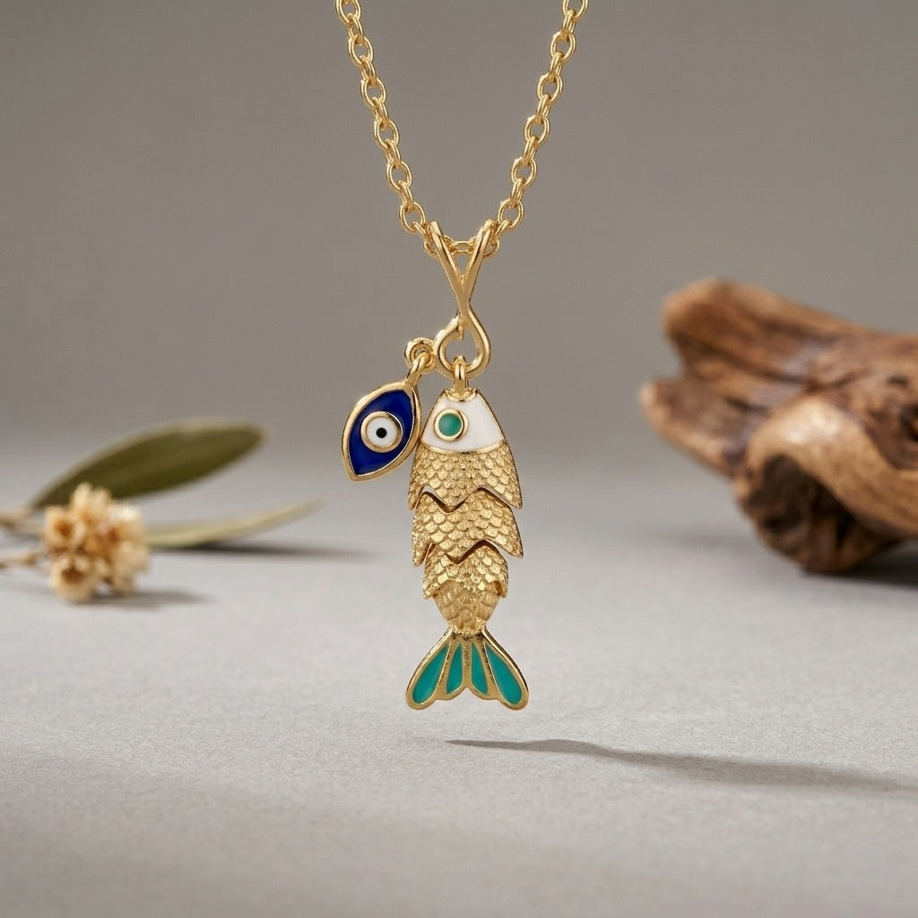 Nazar Evil Eye Necklace- Large - Gold-Plated or Silver