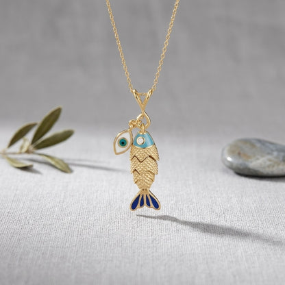 Nazar Evil Eye Necklace- Large - Gold-Plated or Silver