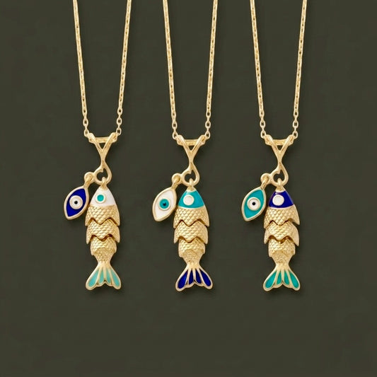 Nazar Evil Eye Necklace- Large - Gold-Plated or Silver