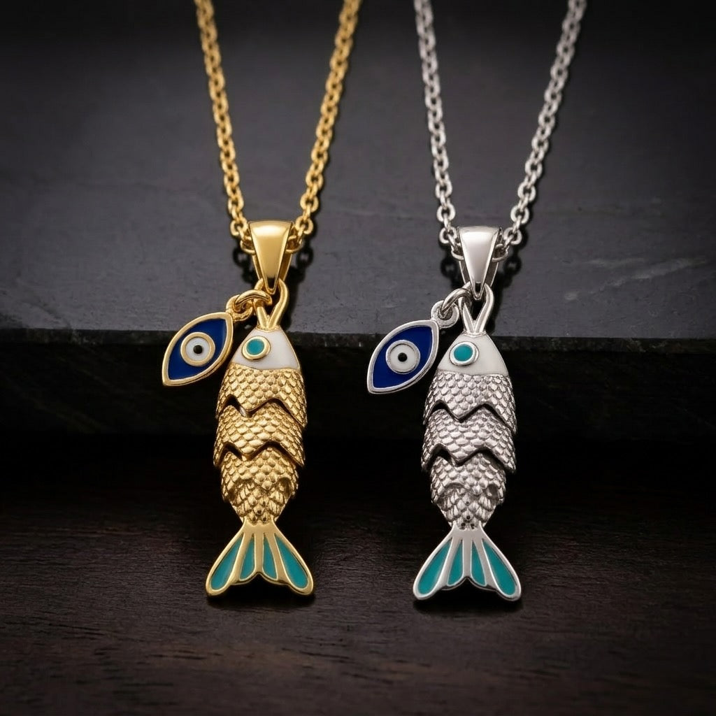 Nazar Evil Eye Necklace- Medium - Gold-Plated or Silver