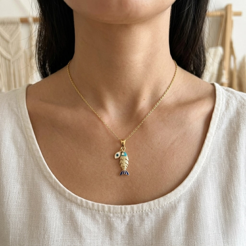 Nazar Evil Eye Necklace- Medium - Gold-Plated or Silver