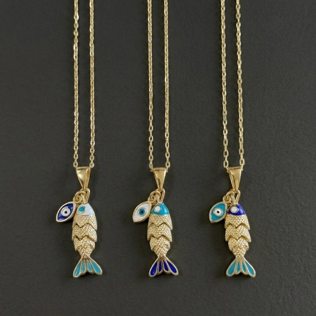 Nazar Evil Eye Necklace- Medium - Gold-Plated or Silver