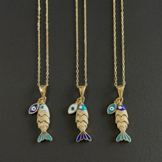 Nazar Evil Eye Necklace- Medium - Gold-Plated or Silver