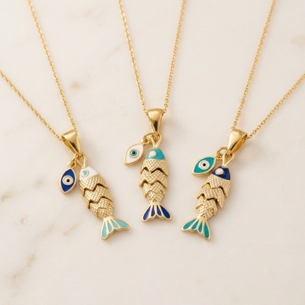 Nazar Evil Eye Necklace- Small - Gold-Plated or Silver