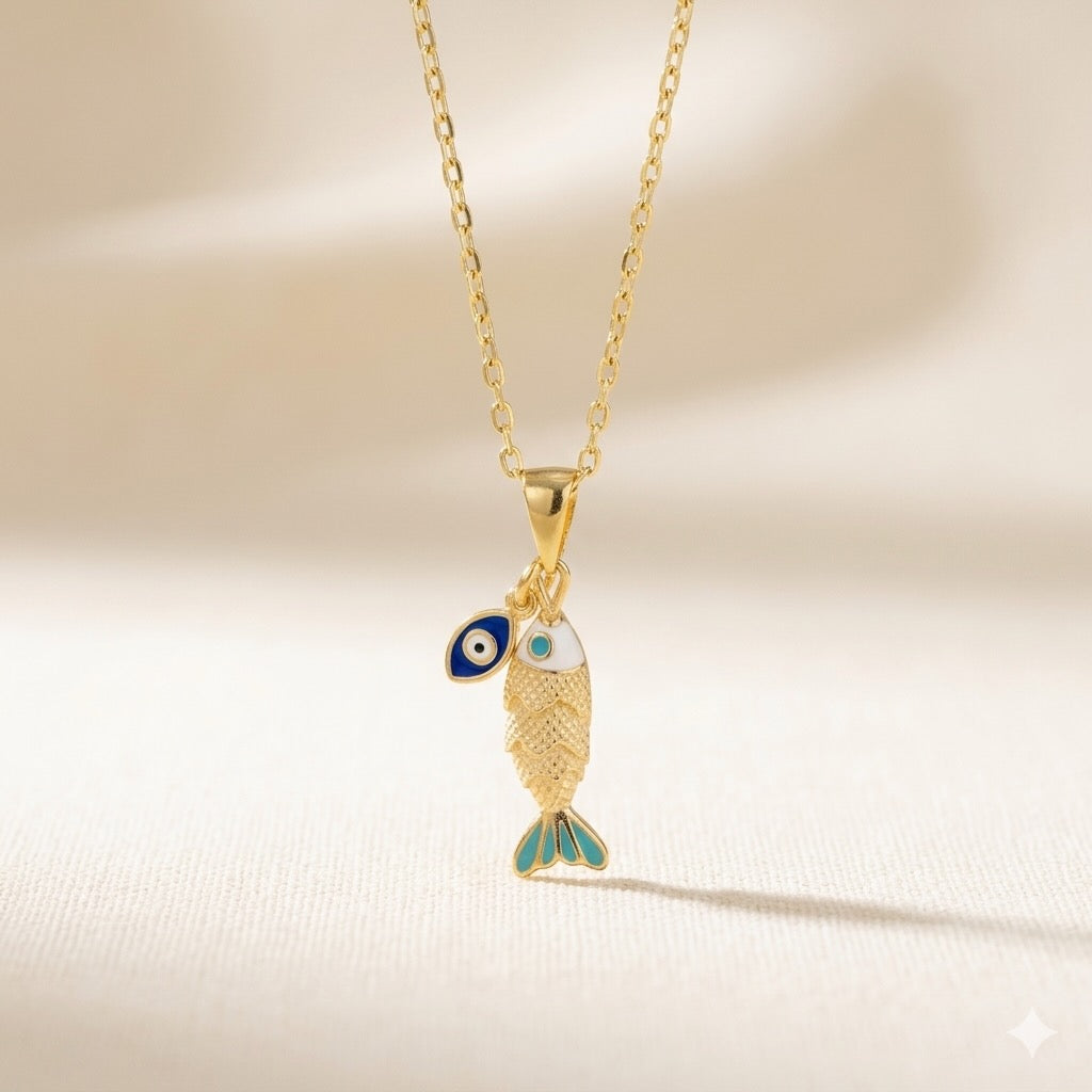 Nazar Evil Eye Necklace- Small - Gold-Plated or Silver