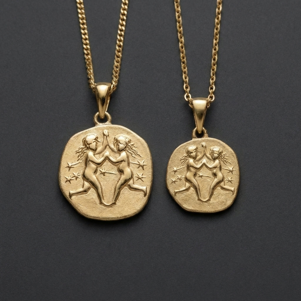 Stellar Signs Gemini Necklace - Solid Gold Zodiac Pendant