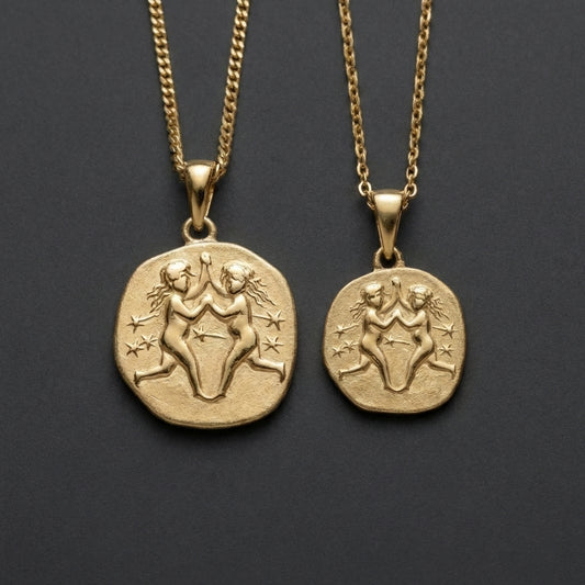 Stellar Signs Gemini Necklace - Solid Gold Zodiac Pendant