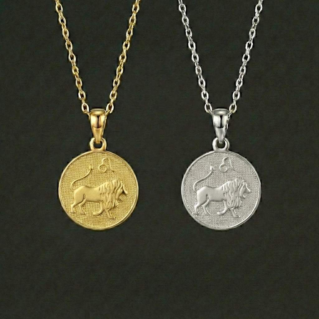 Ancient Zodiac Leo Necklace - Silver Zodiac Charm