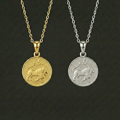 Ancient Zodiac Leo Necklace - Silver Zodiac Charm