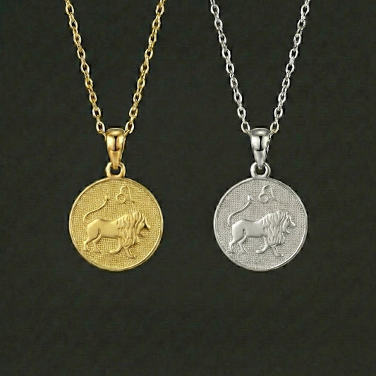 Ancient Zodiac Leo Necklace - Silver Zodiac Charm