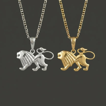 Zodiac Silhouette Leo Necklace - Silver Zodiac Pendant