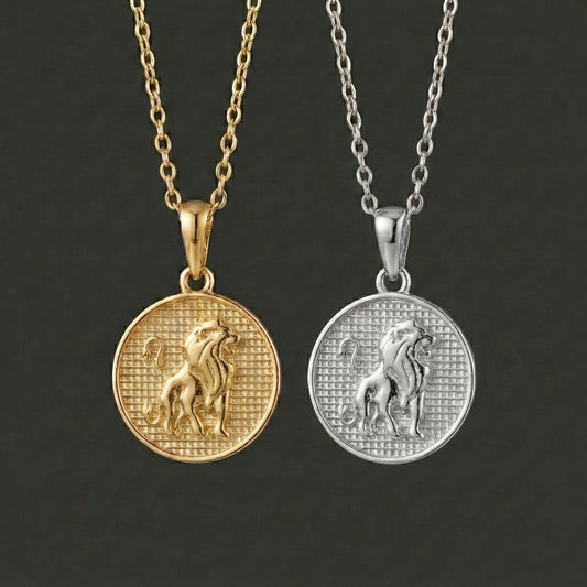 Zodiac Cosmos Leo Necklace - Silver Zodiac Pendant
